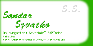 sandor szvatko business card